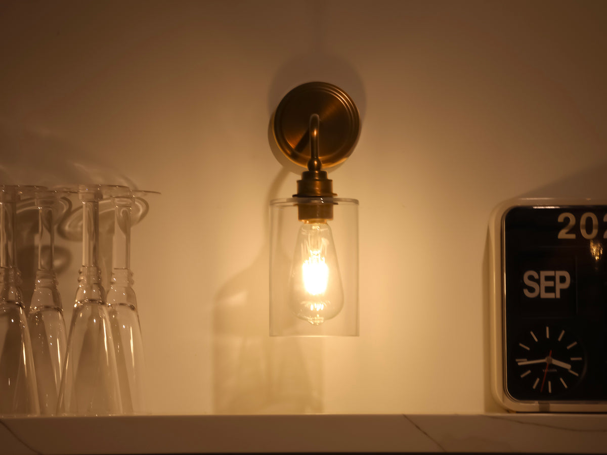 Arthur Short Arm Wall Light with Indie Small Glass Shade
