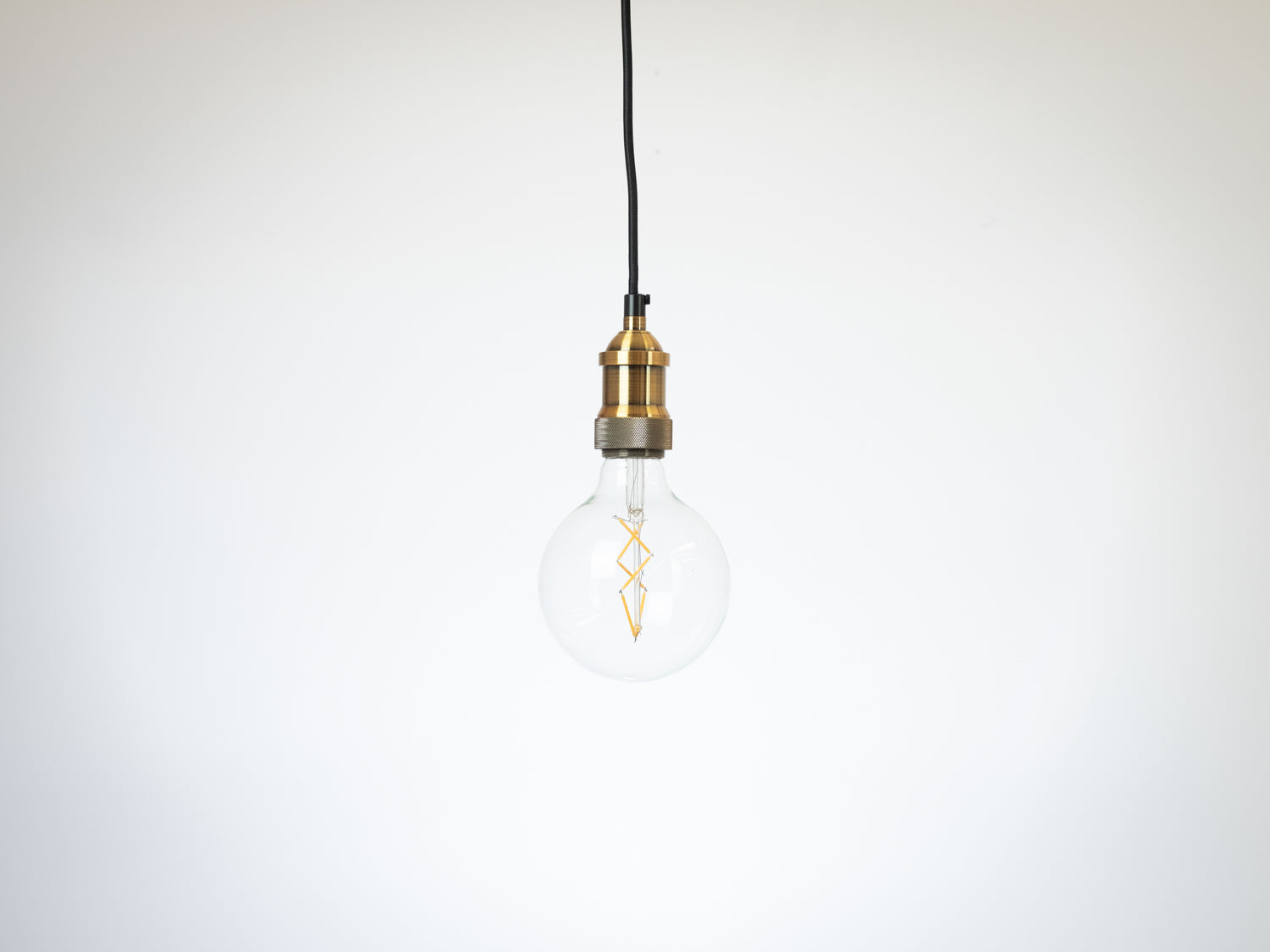 Brass Vintage Bare Bulb Pendant