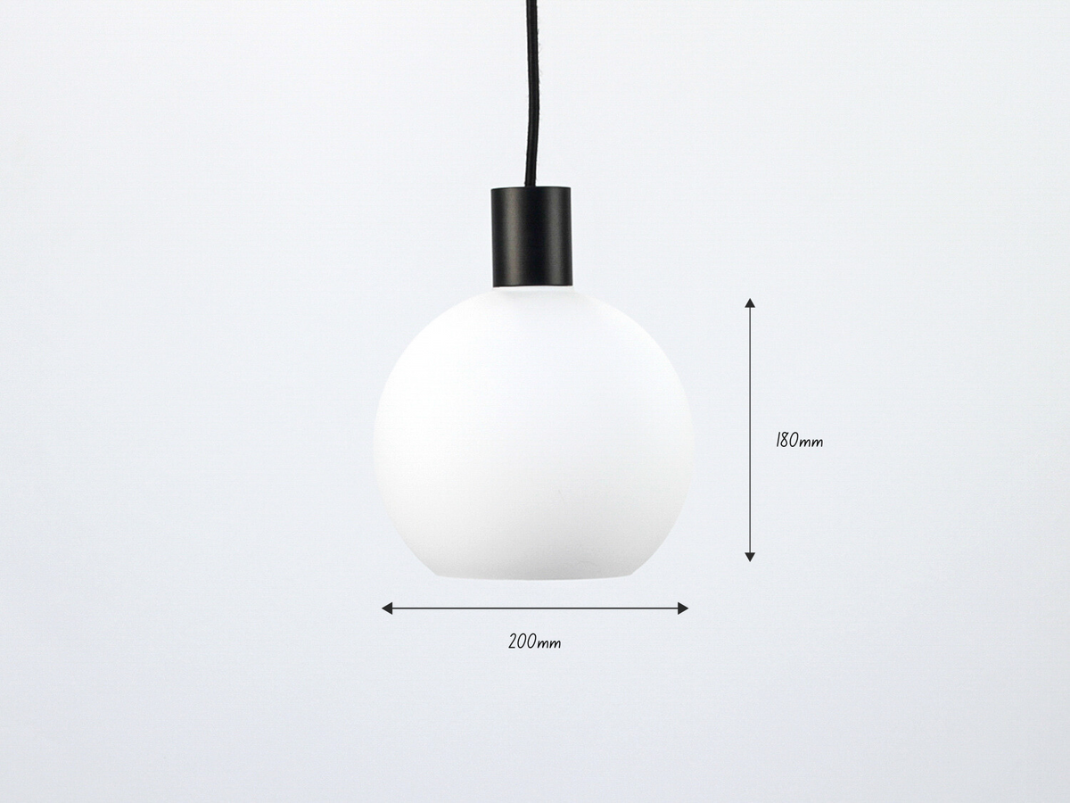 Apothecary 20cm Round Opal Glass Fergus Pendant