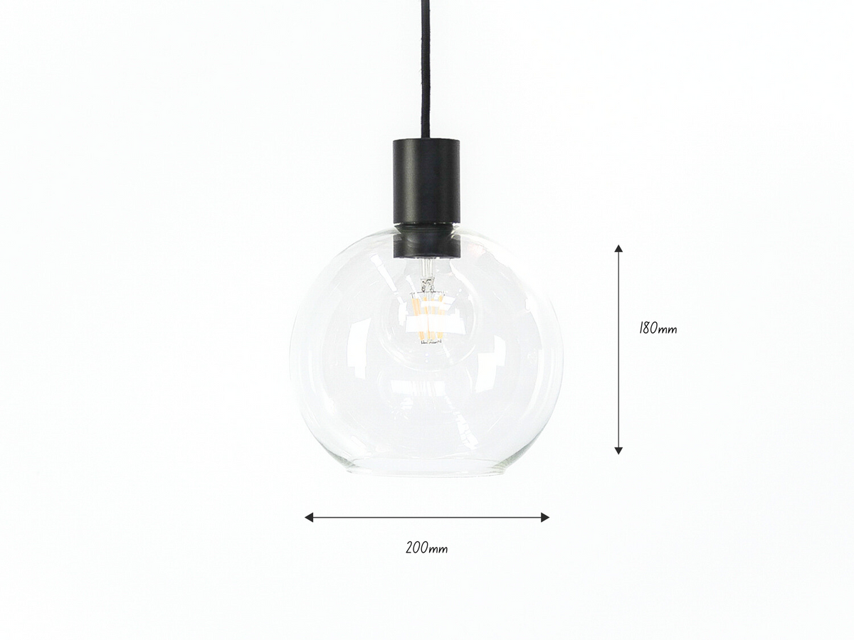 Apothecary 20cm Round Glass Fergus Pendant