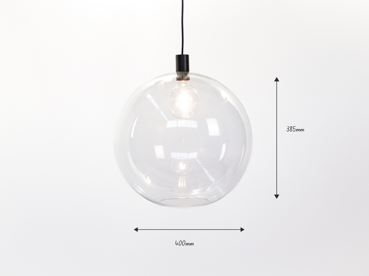 Apothecary 40cm Round Glass Fergus Pendant