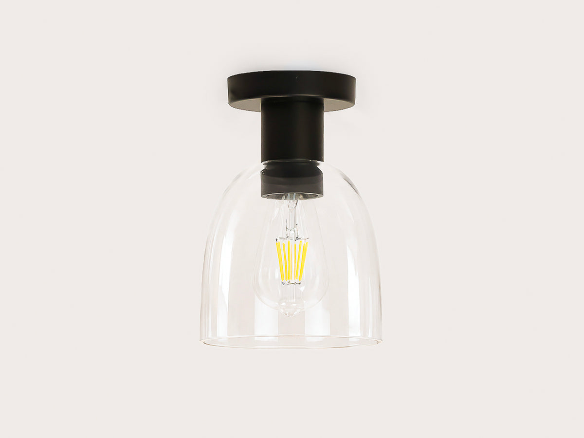 Fixed Fergus with 14cm Glass Cloche Shade