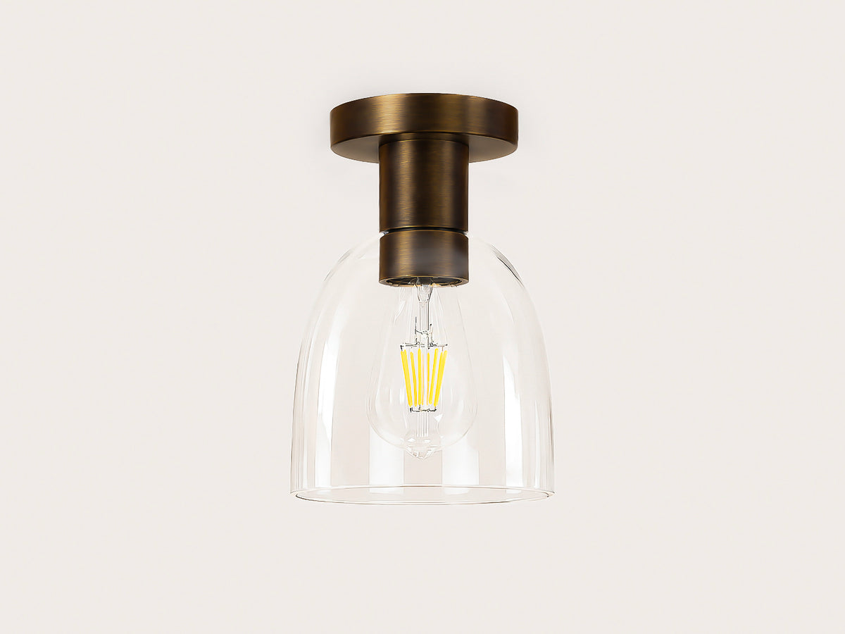 Fixed Fergus with 14cm Glass Cloche Shade