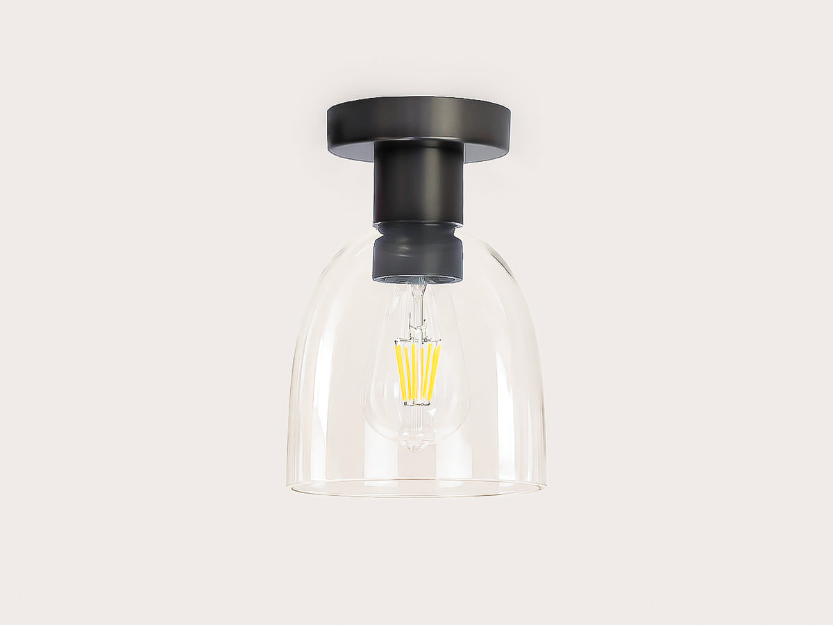 Fixed Fergus with 14cm Glass Cloche Shade