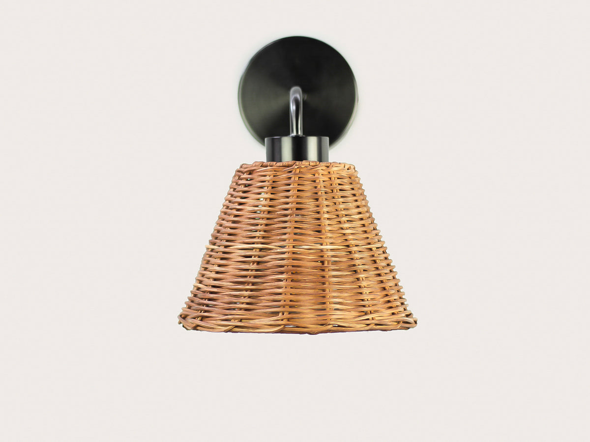 Fergus Wall Light with Petit Rattan Shade