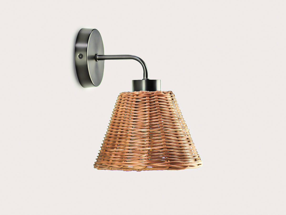 Fergus Wall Light with Petit Rattan Shade