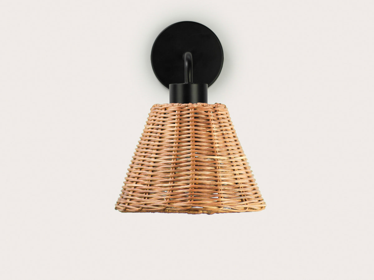 Fergus Wall Light with Petit Rattan Shade