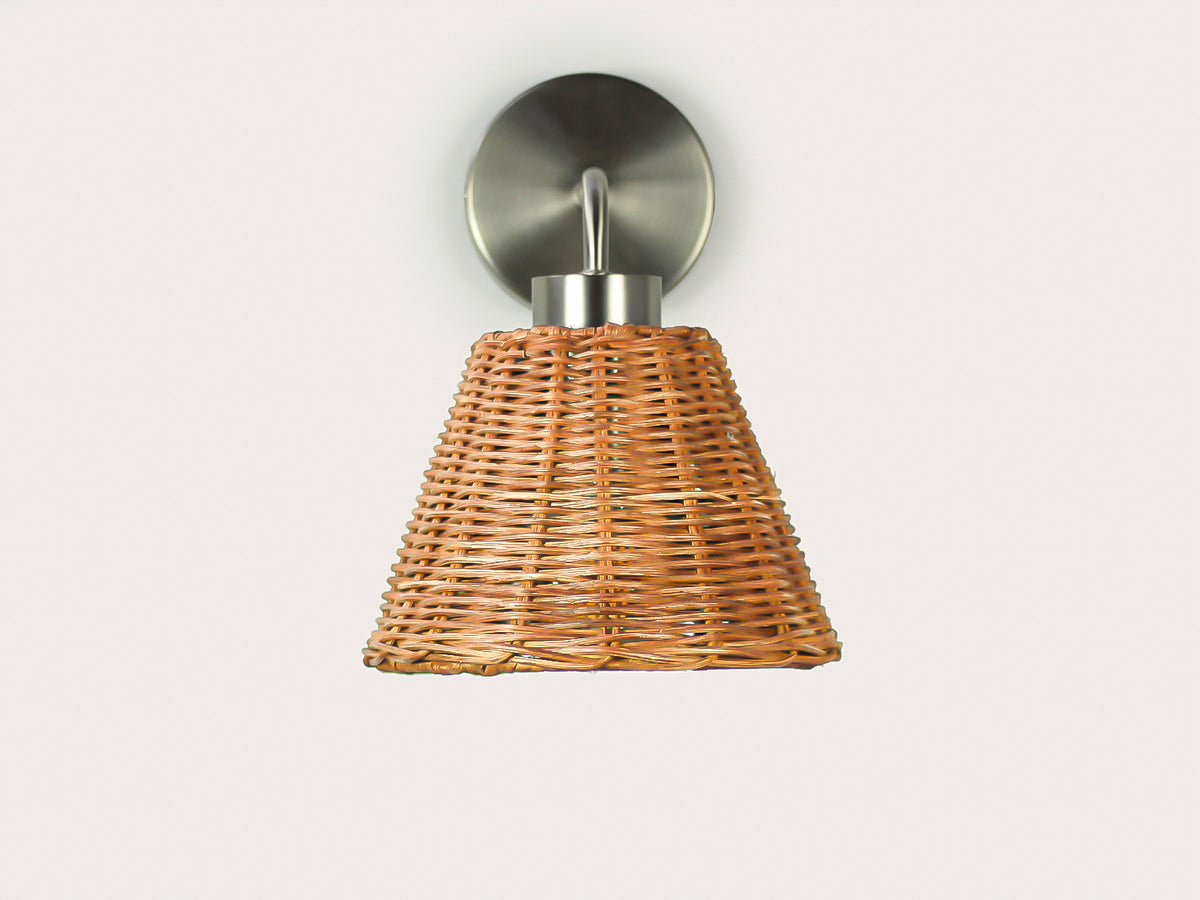 Fergus Wall Light with Petit Rattan Shade