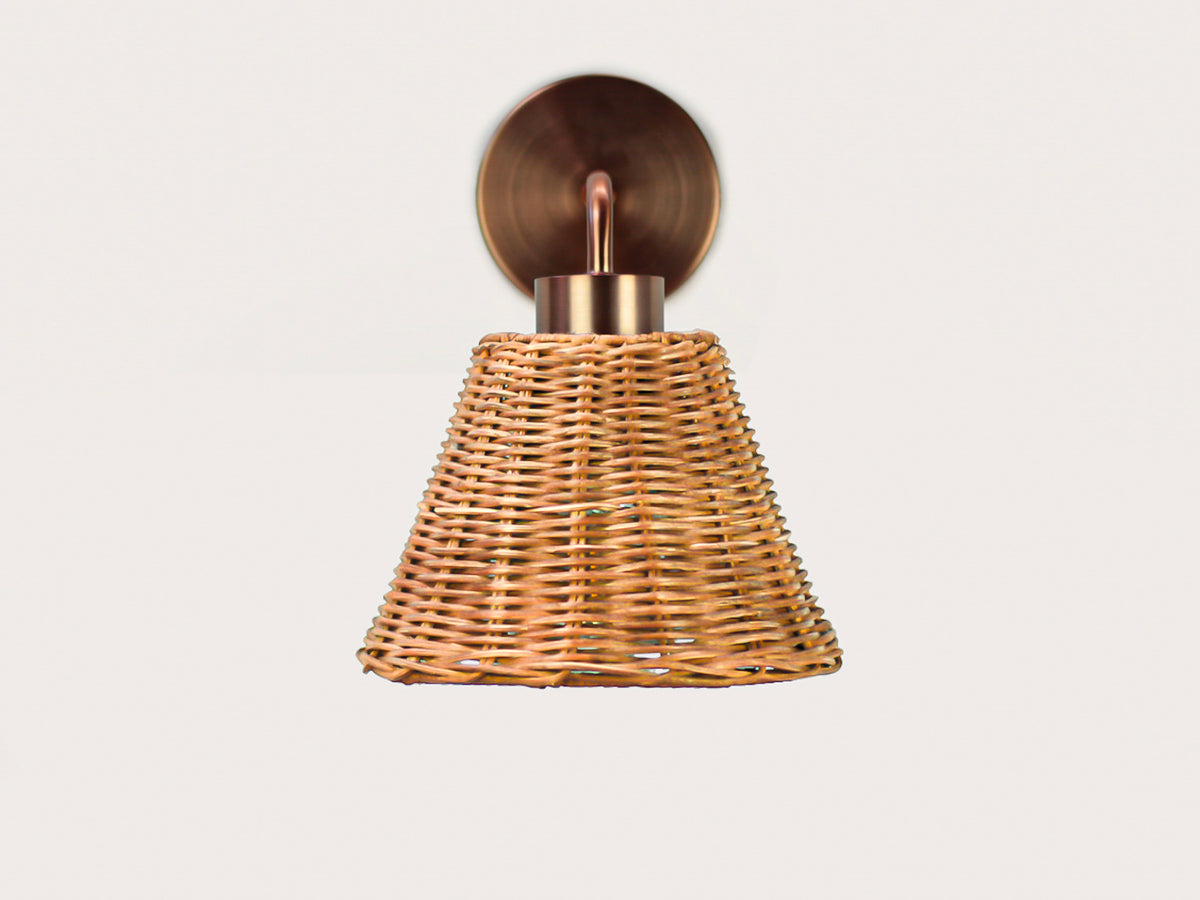 Fergus Wall Light with Petit Rattan Shade