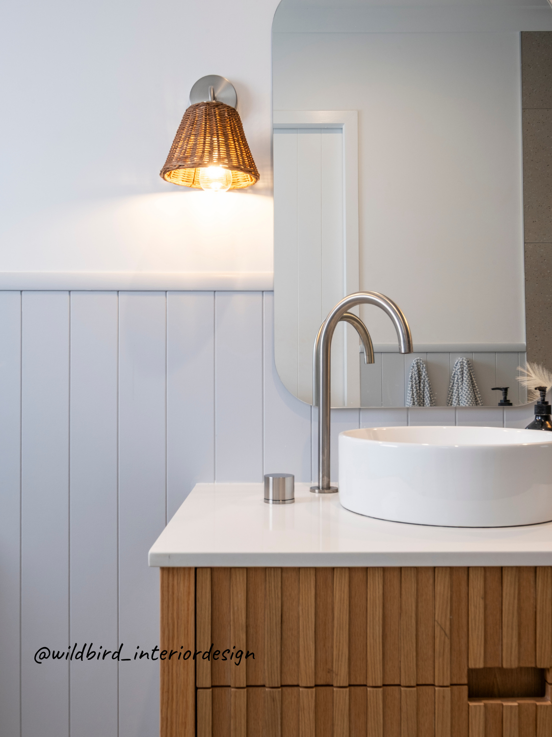 Fergus Wall Light with Petit Rattan Shade