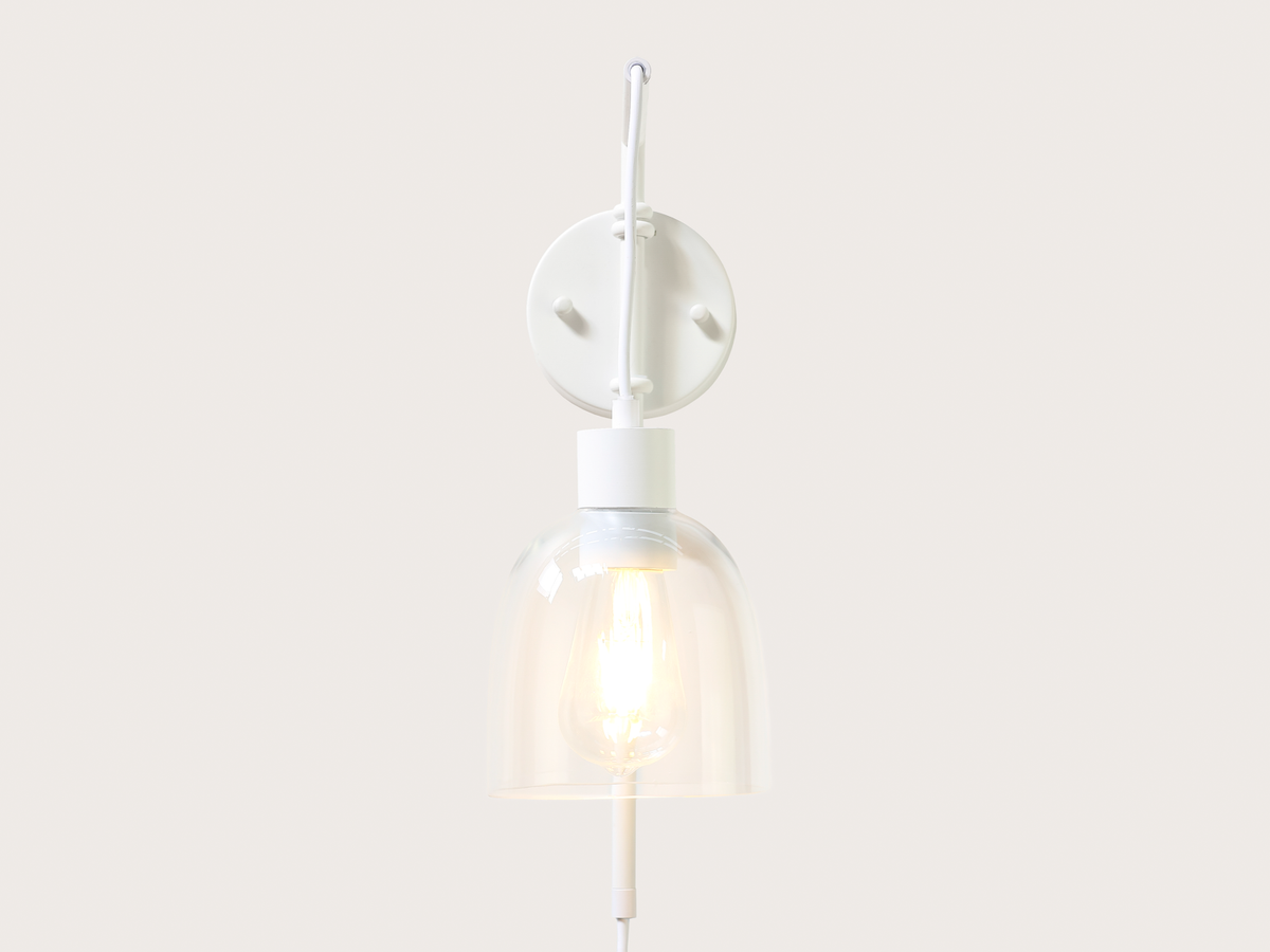 Frankie Swing Arm Wall Light with 14cm Cloche Glass Shade