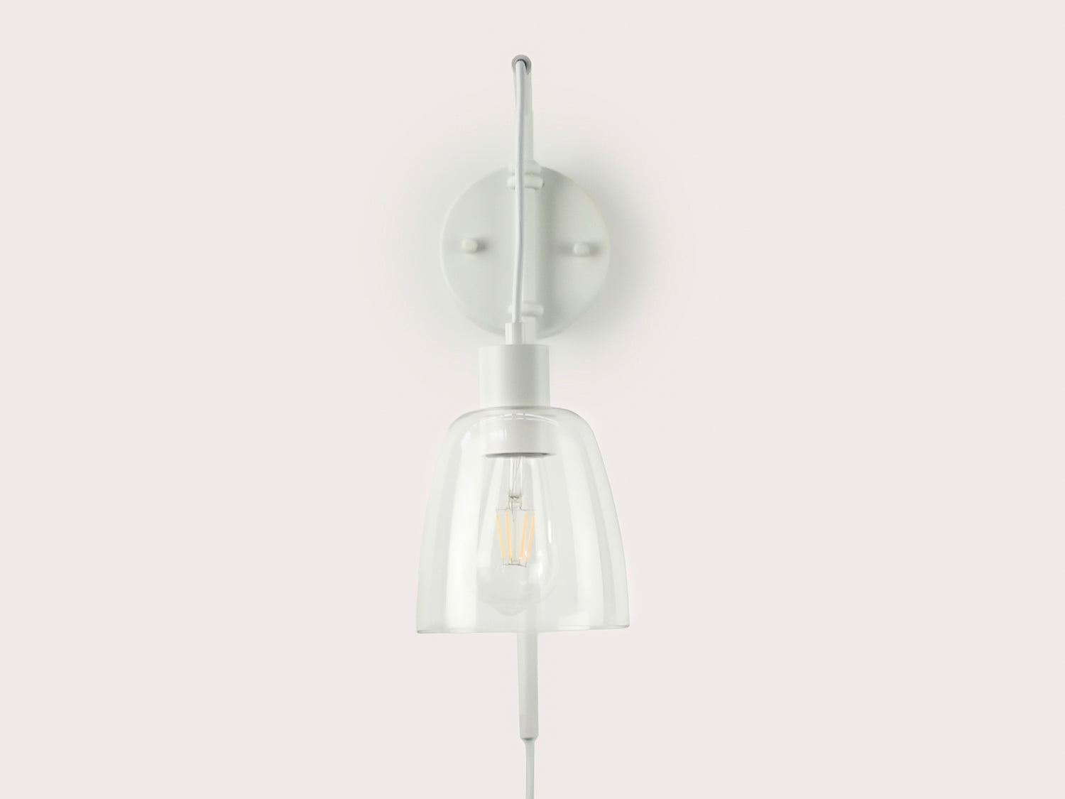 Frankie Swing Arm Wall Light with 14cm Cloche Glass Shade