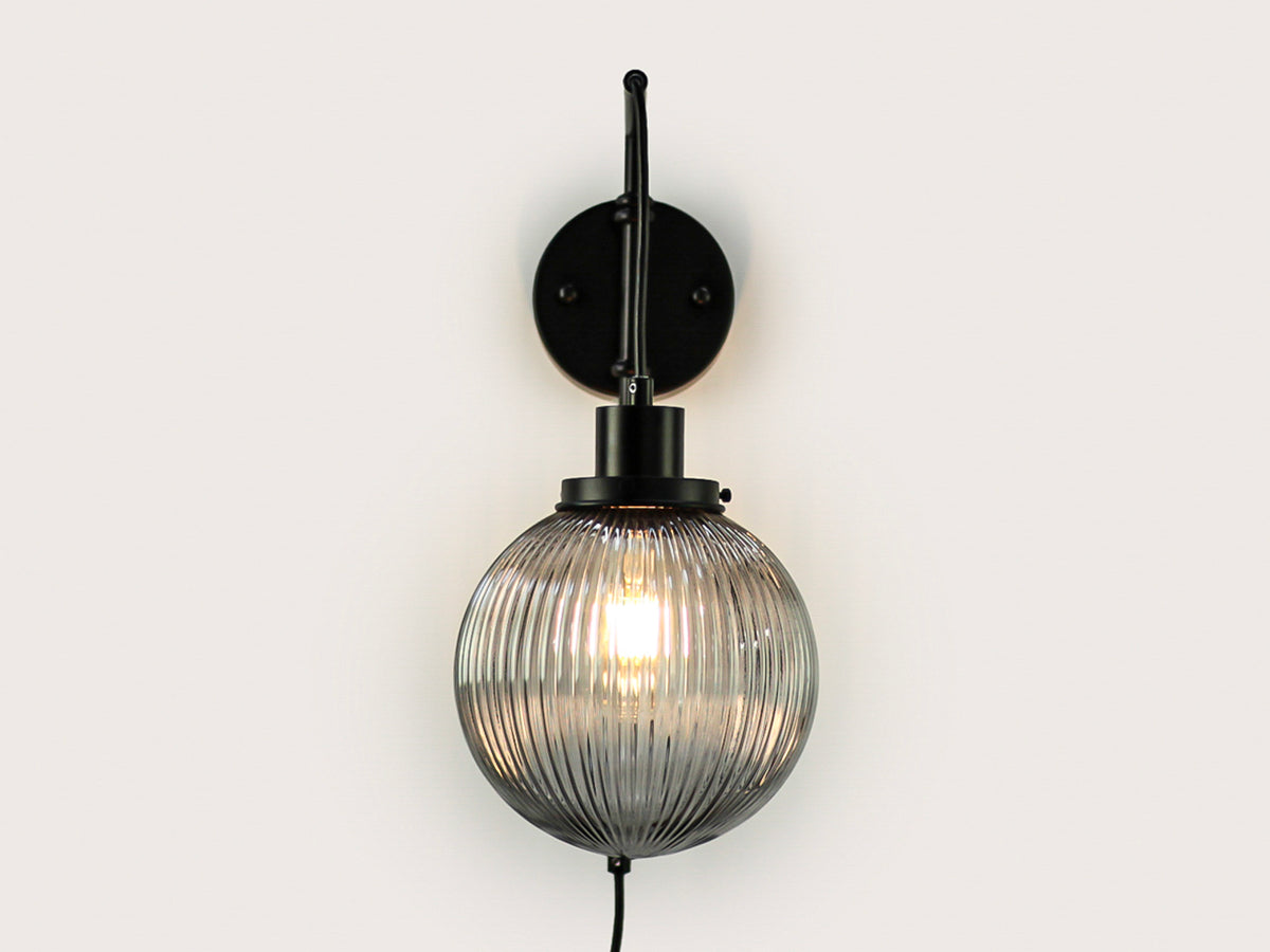 Frankie Swing Arm Wall Light with 20cm Alfie Glass Shade