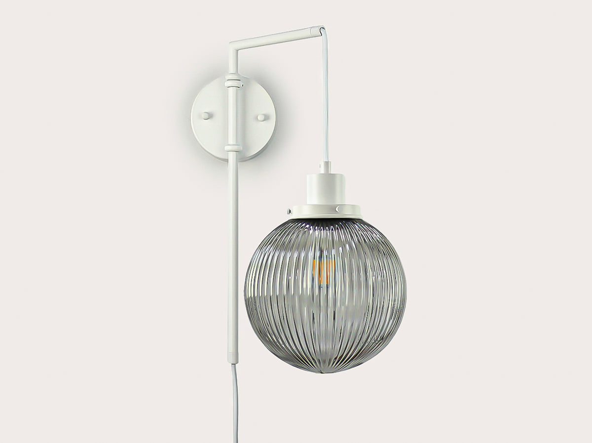 Frankie Swing Arm Wall Light with 20cm Alfie Glass Shade