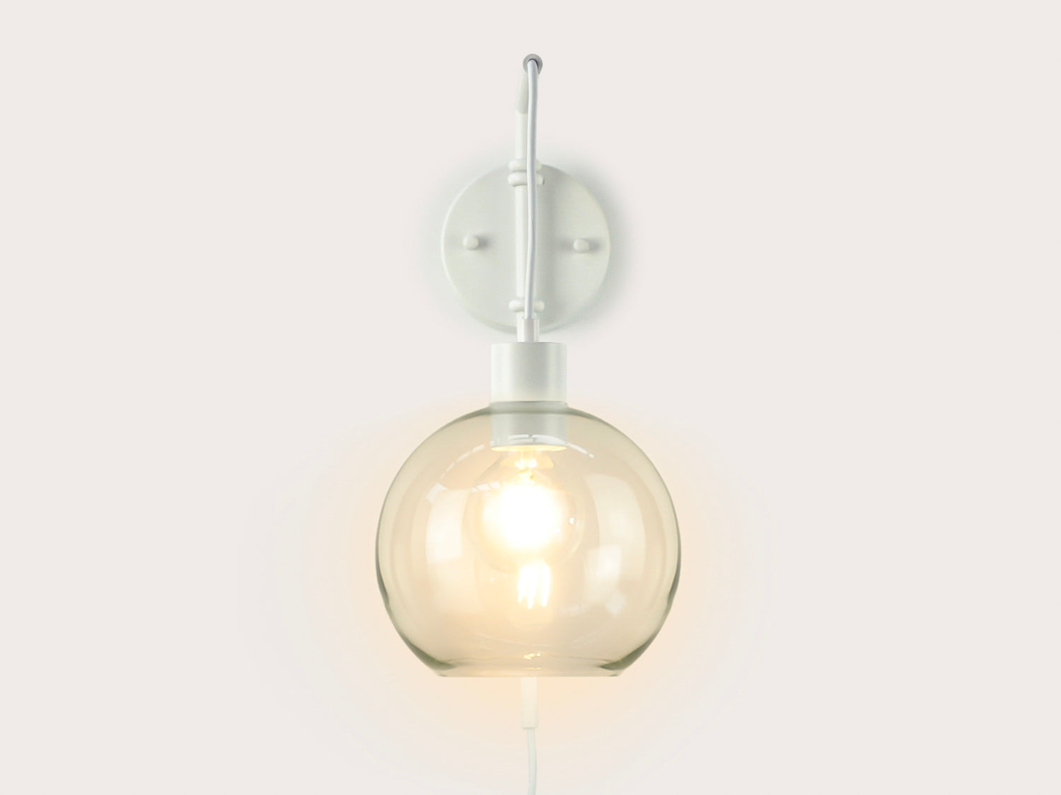 Frankie Swing Arm Wall Light with 20cm Apothecary Round Glass Shade