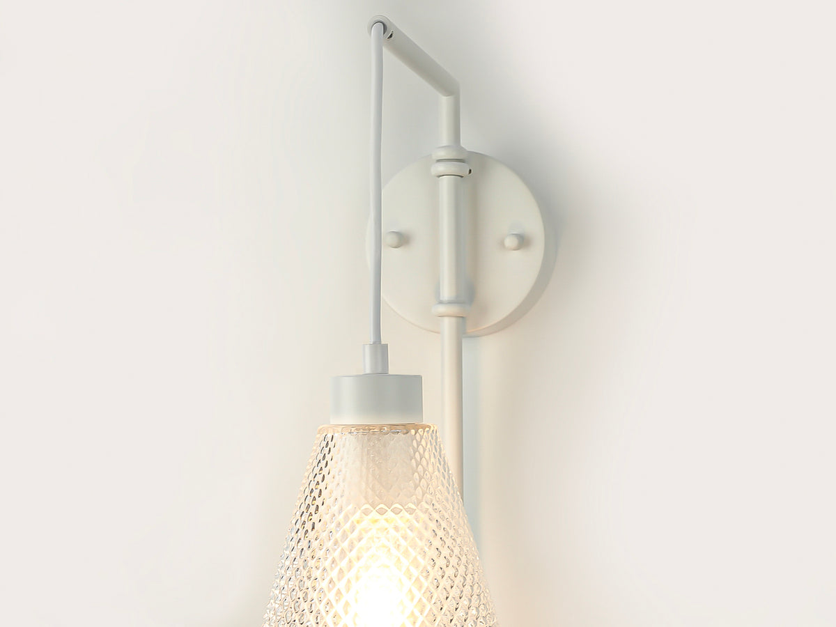 Frankie Swing Arm Wall Light with Basil Glass Shade