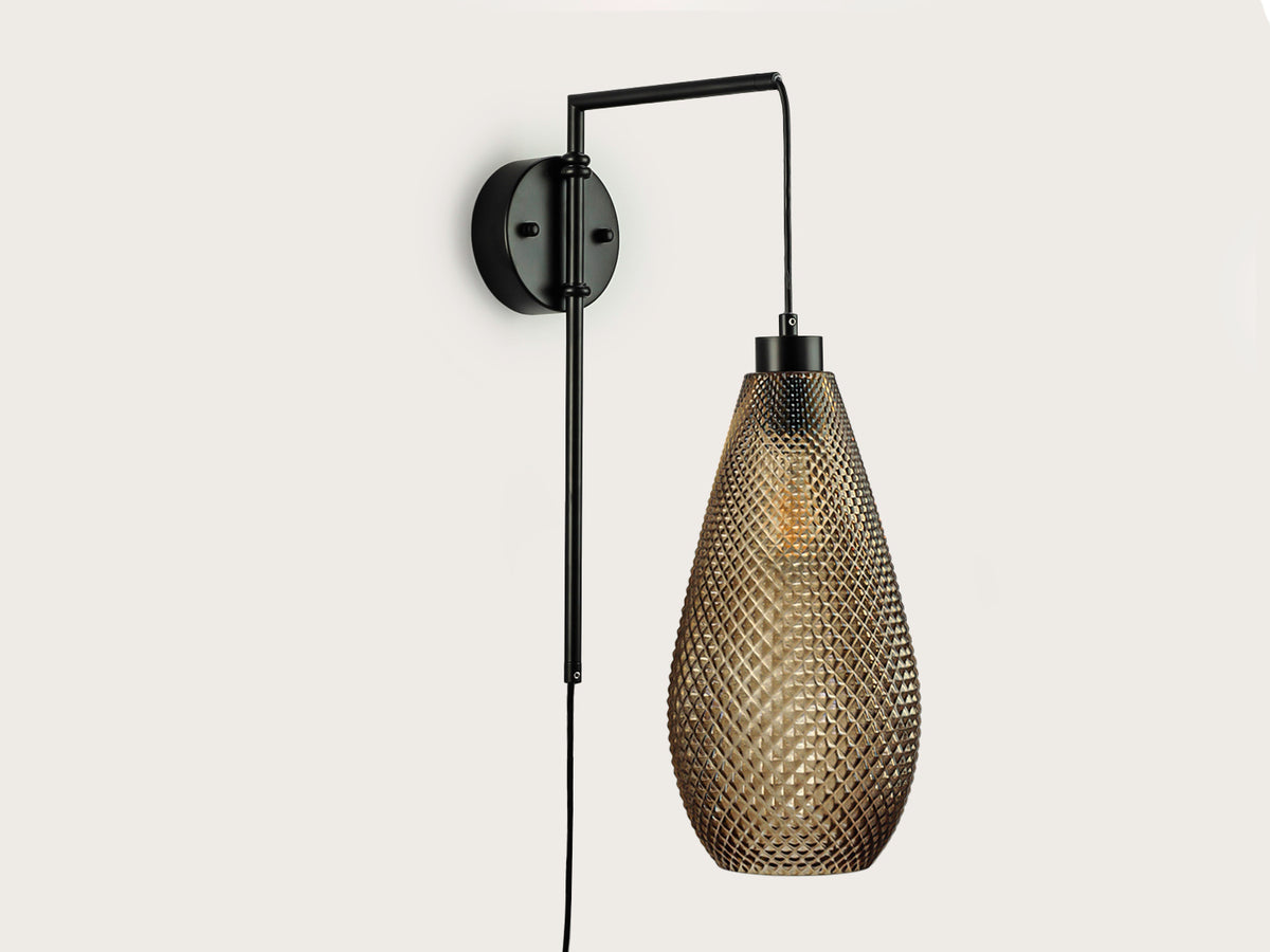 Frankie Swing Arm Wall Light with Basil Glass Shade