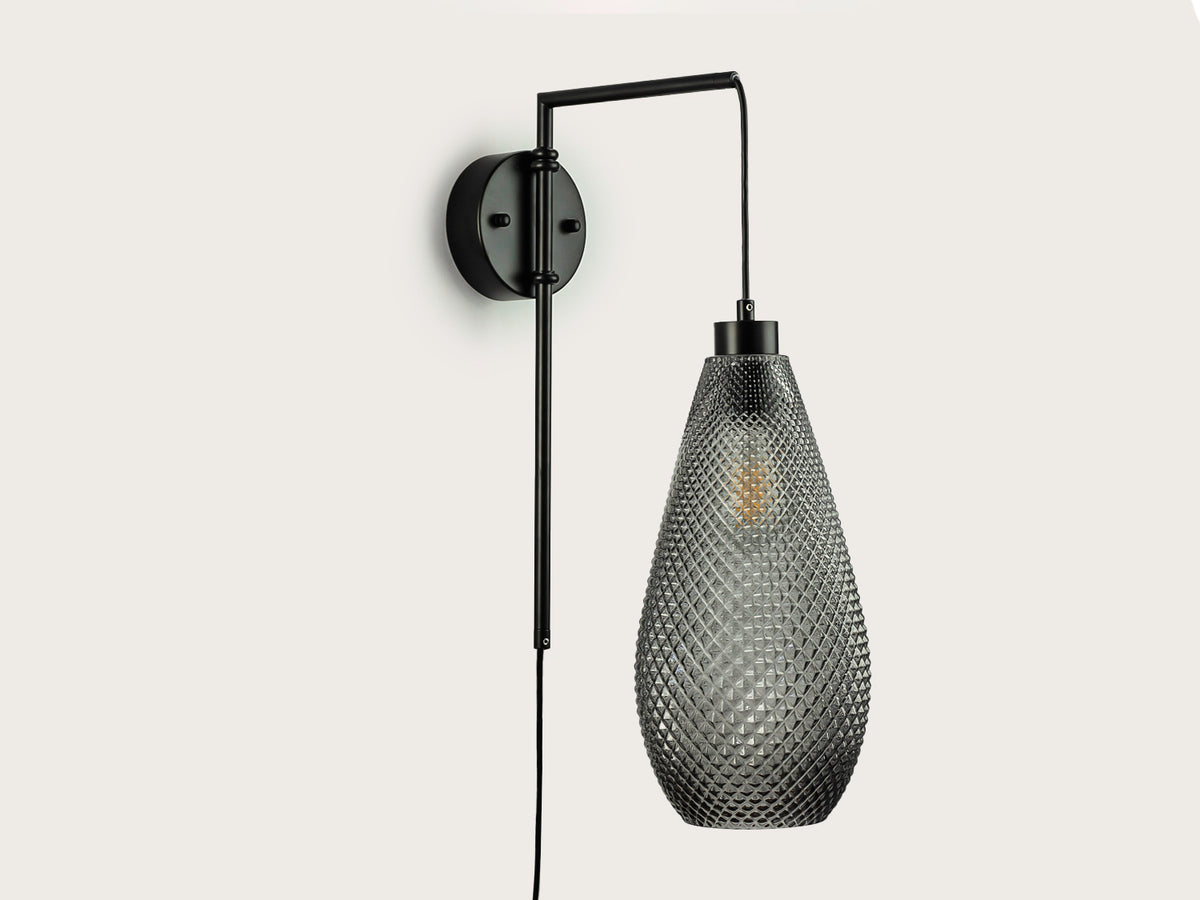 Frankie Swing Arm Wall Light with Basil Glass Shade