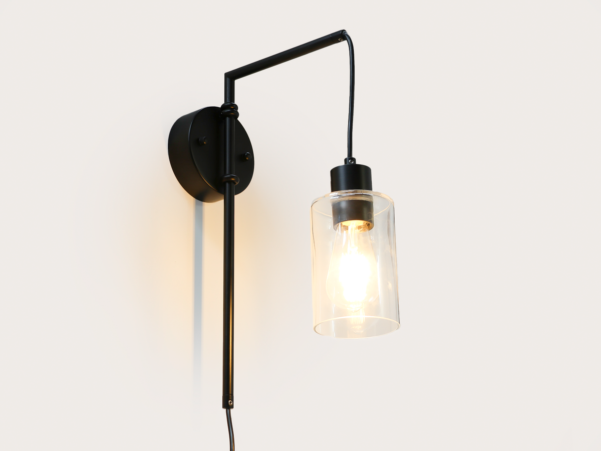 Frankie Swing Arm Wall Light with Indie Small Glass Shade