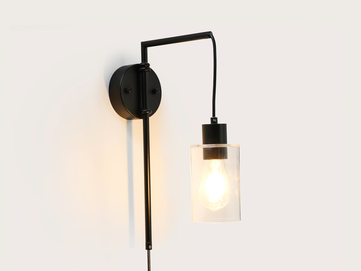 Frankie Swing Arm Wall Light with Indie Small Glass Shade