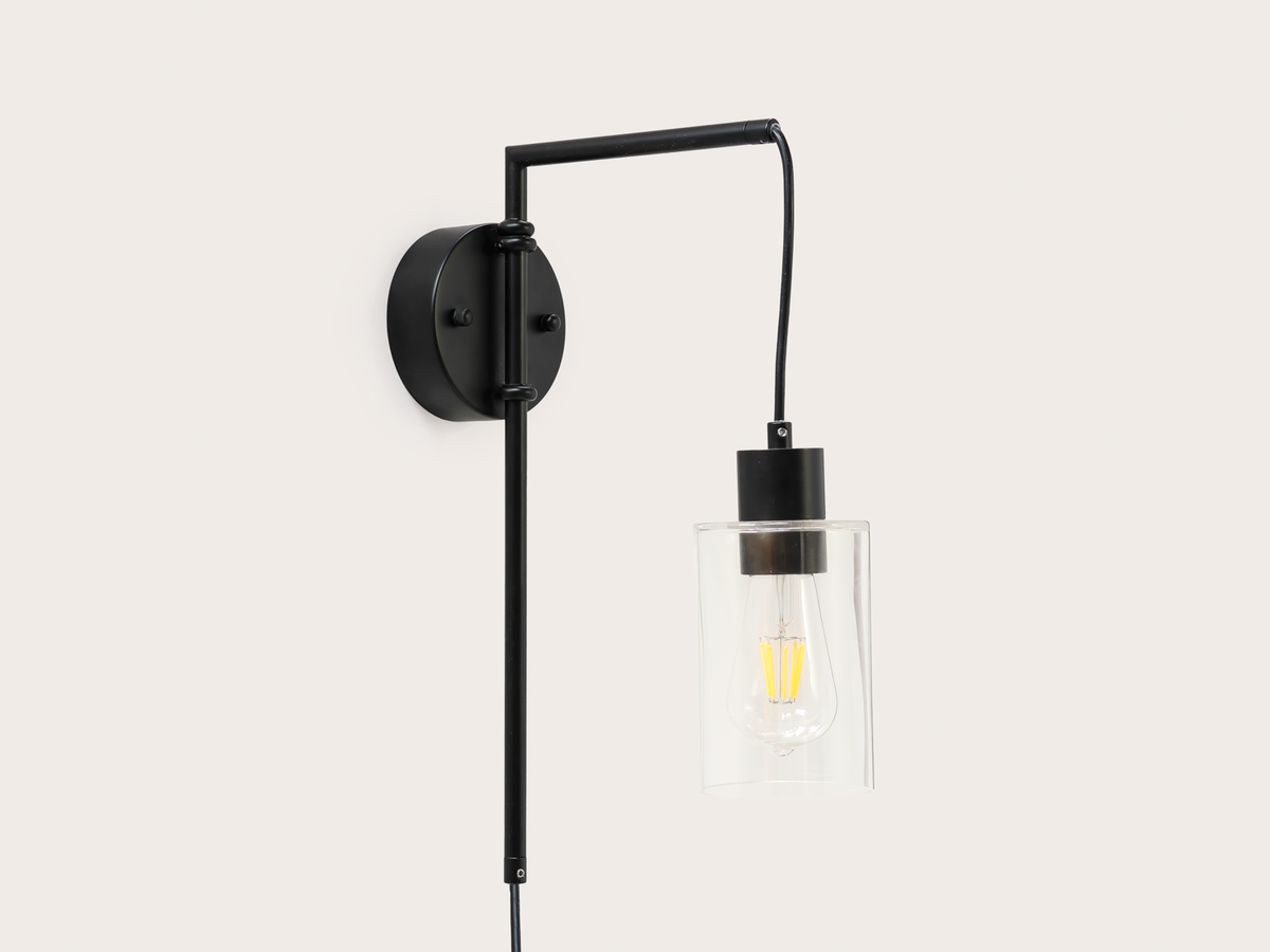 Frankie Swing Arm Wall Light with Indie Small Glass Shade