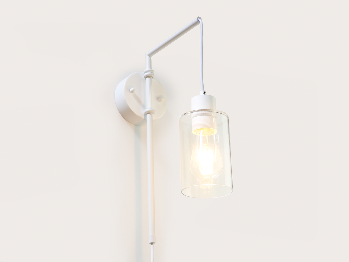 Frankie Swing Arm Wall Light with Indie Small Glass Shade
