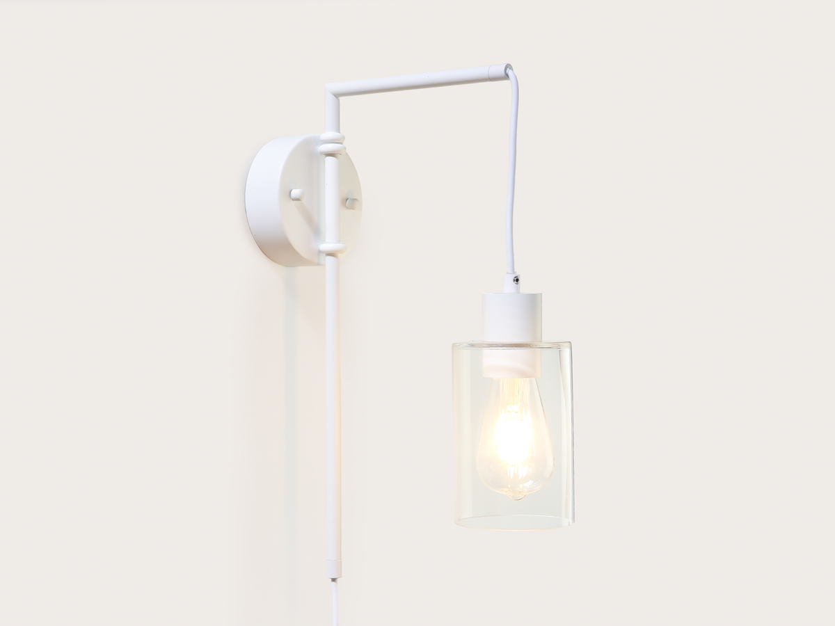 Frankie Swing Arm Wall Light with Indie Small Glass Shade