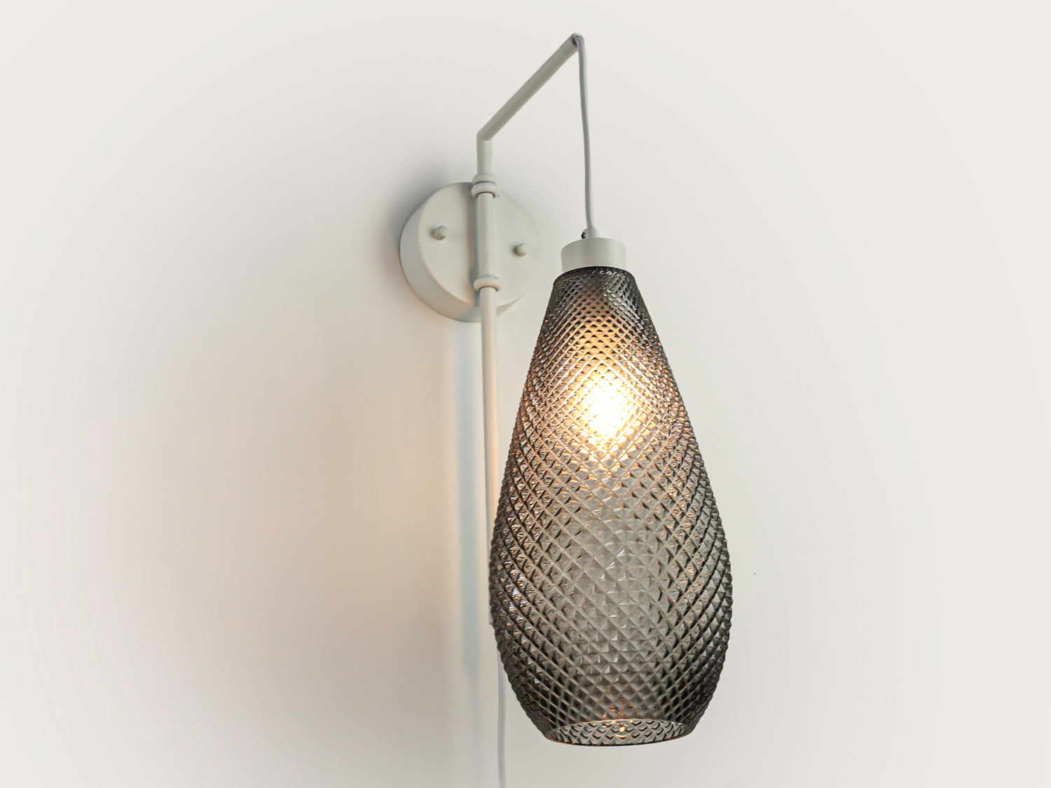 Frankie Swing Arm Wall Light with Basil Glass Shade