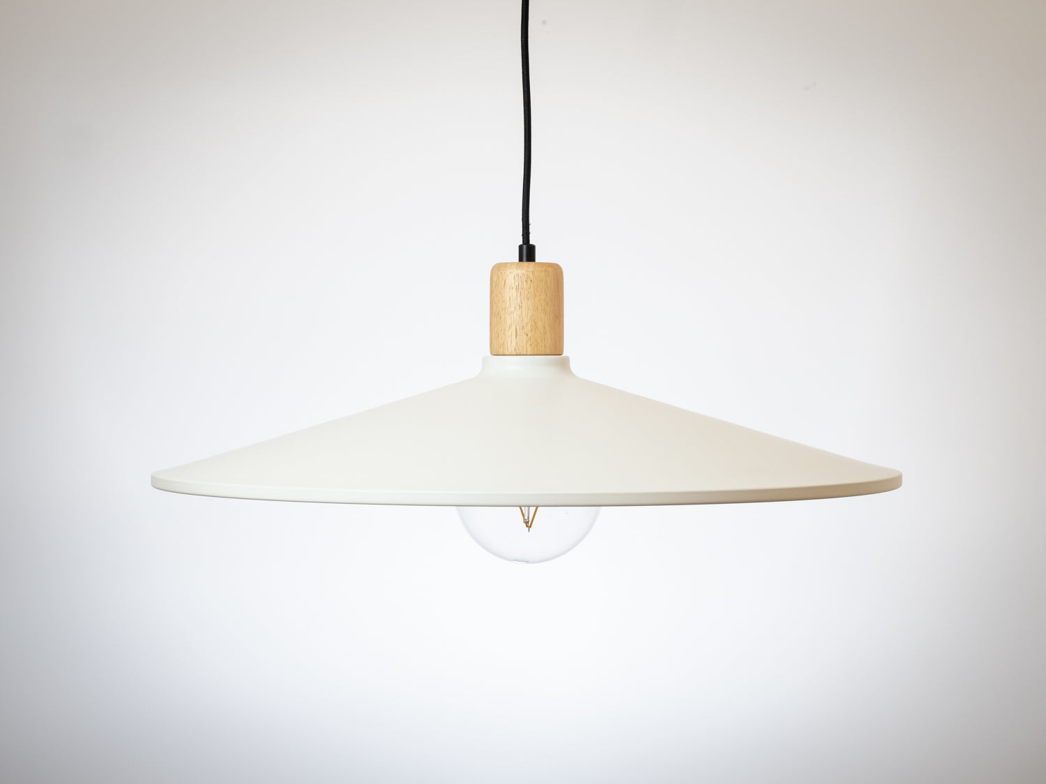 60cm Metal Pendant with Wooden Lamp Holder