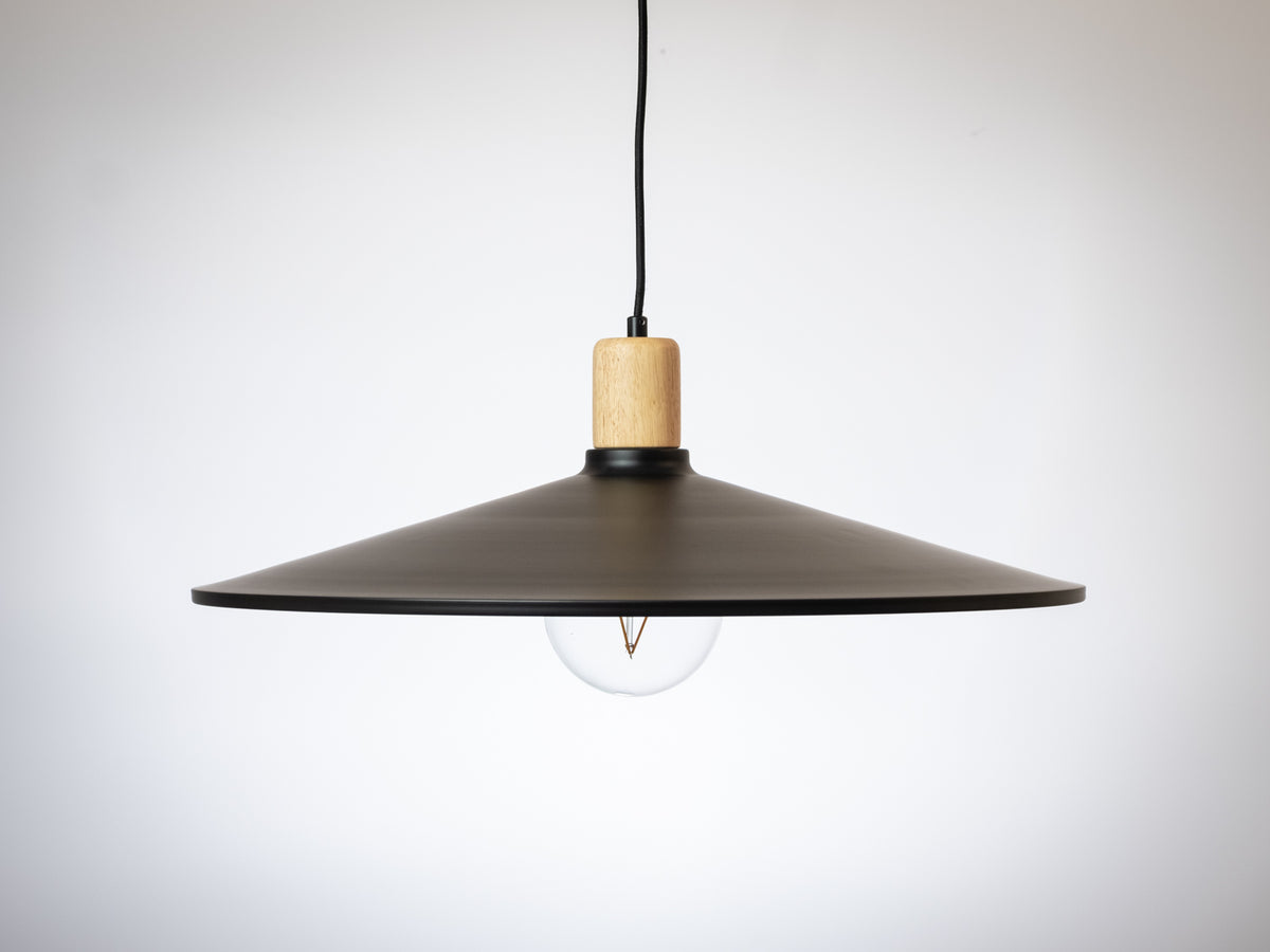 60cm Metal Pendant with Wooden Lamp Holder