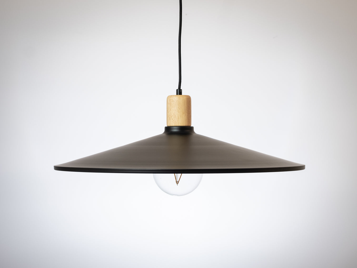 60cm Metal Pendant with Wooden Lamp Holder