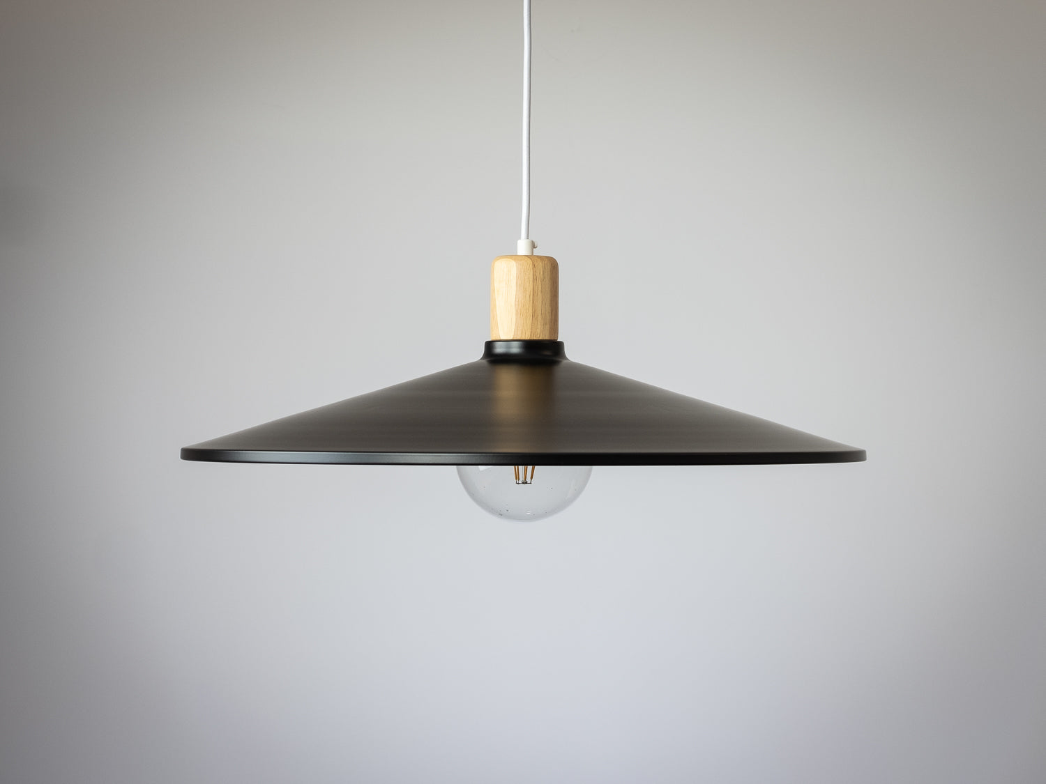 60cm Metal Pendant with Wooden Lamp Holder