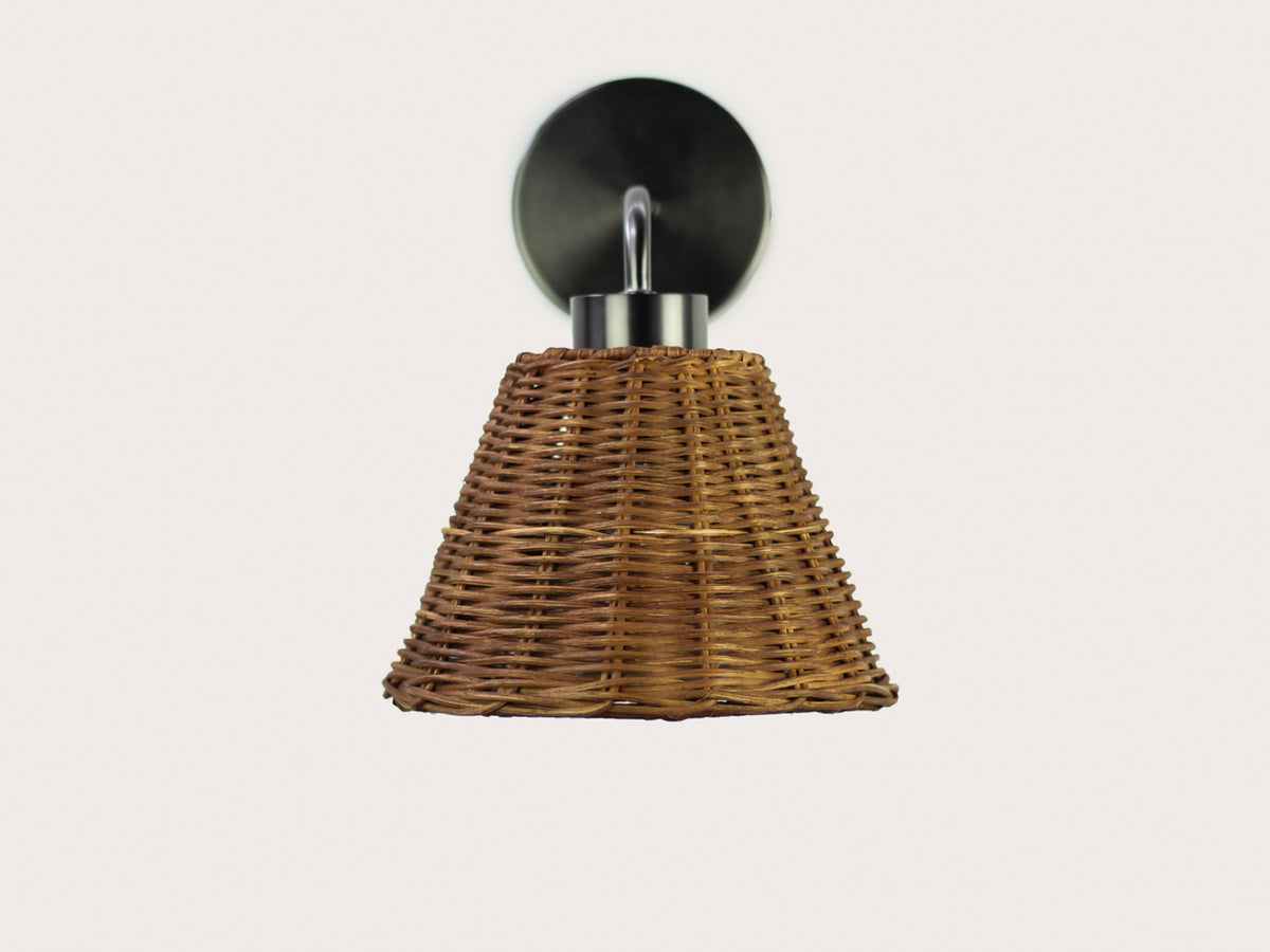 Fergus Wall Light with Petit Rattan Shade