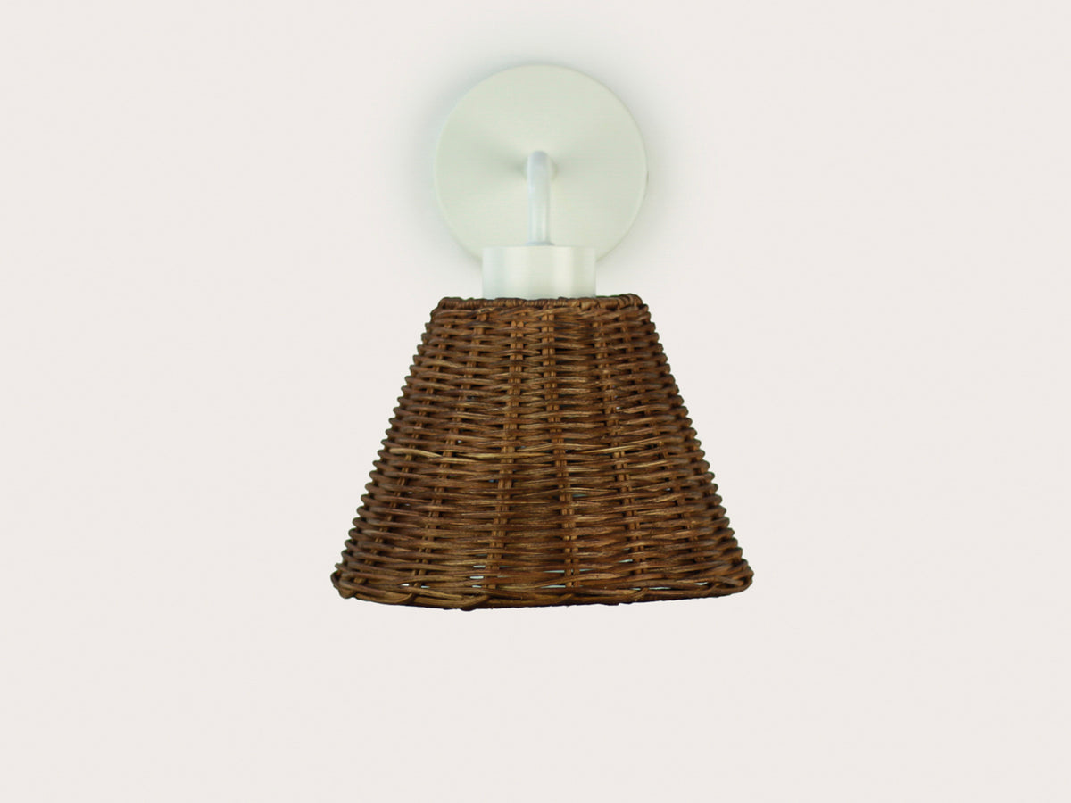 Fergus Wall Light with Petit Rattan Shade