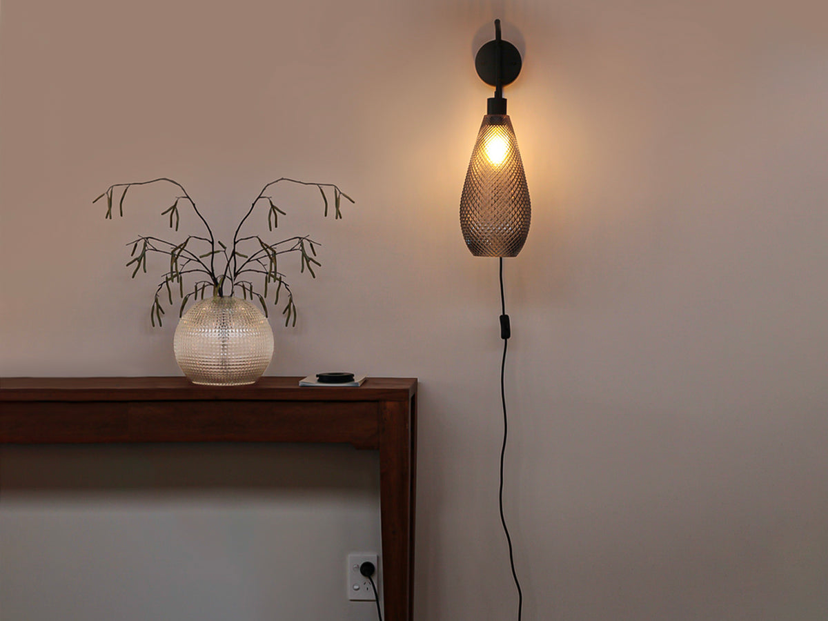 Frankie Swing Arm Wall Light with Basil Glass Shade