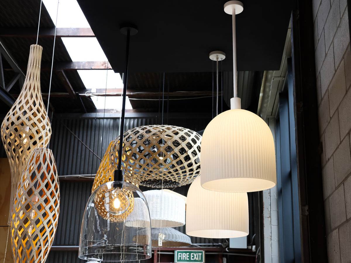 35cm Vienna Opal Glass Fergus Rodded Pendant