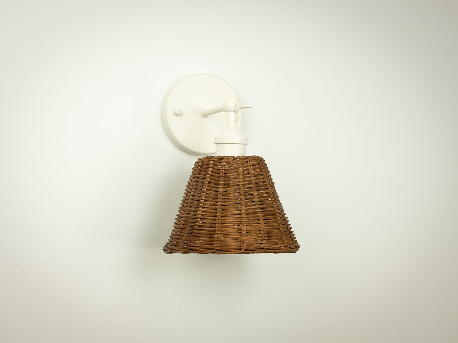 Vintage Wall Light with Petit Rattan Shade
