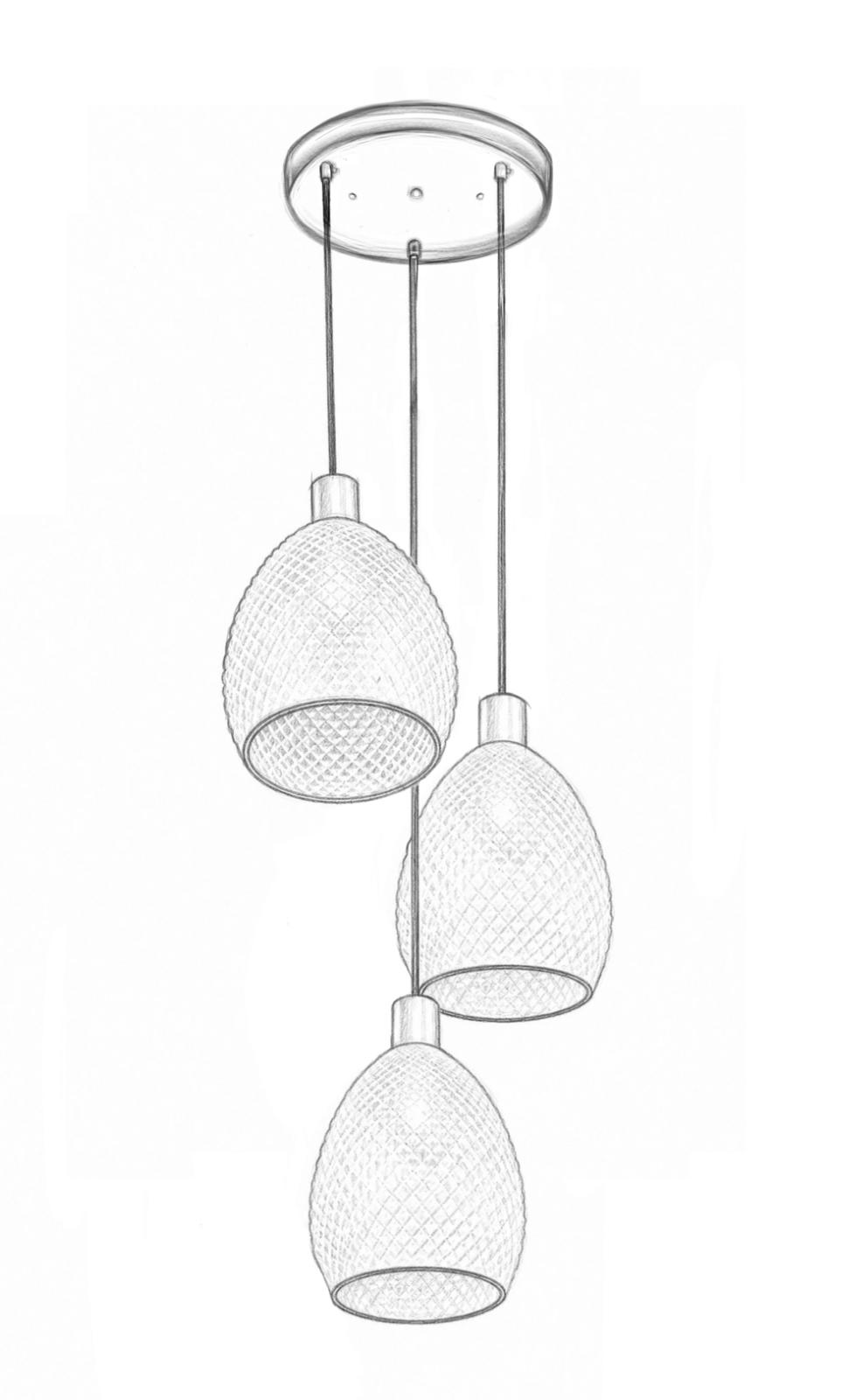 Sage Three Pendant Cluster