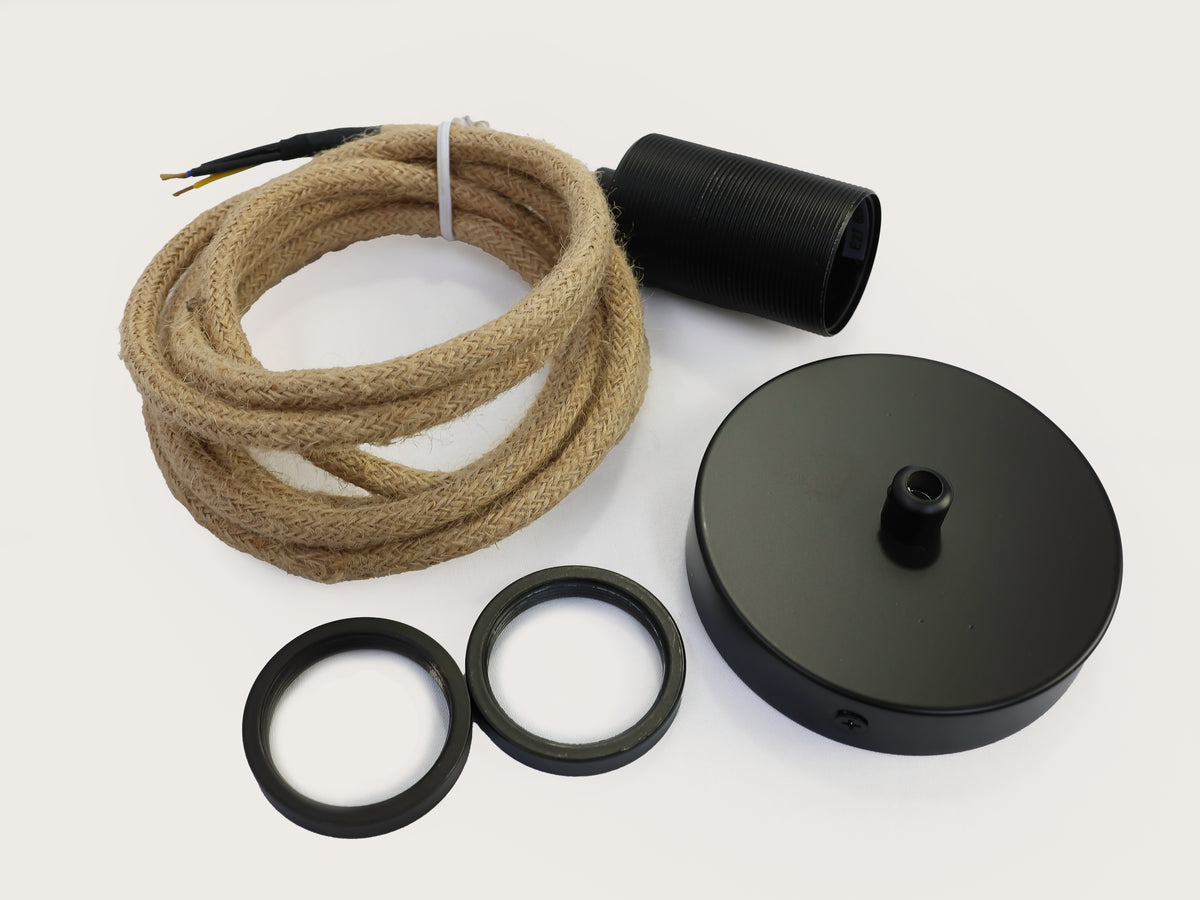 Jute Cord E27 Pendant Set