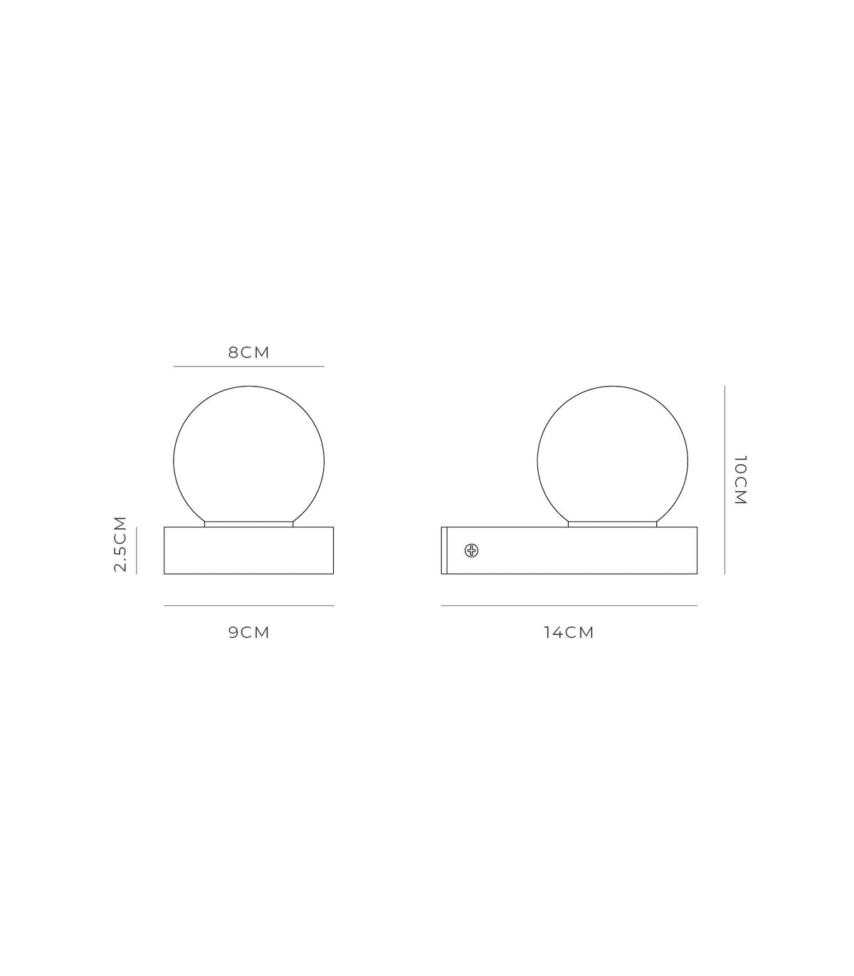 Orb Ledge Wall Light by Lighting Republic - IP44 rated