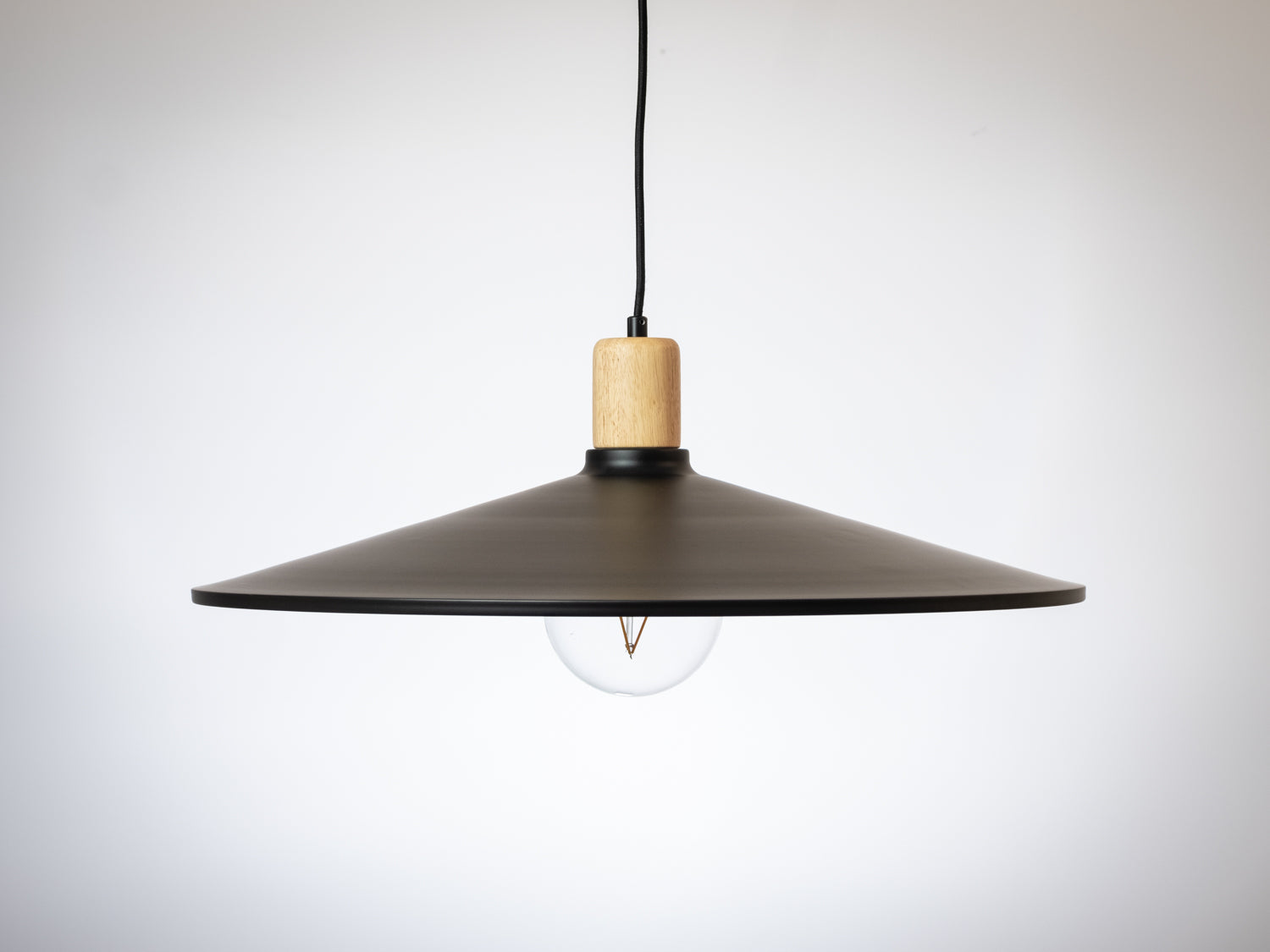 60cm Metal Pendant with Wooden Lamp Holder - img60a46894e917d