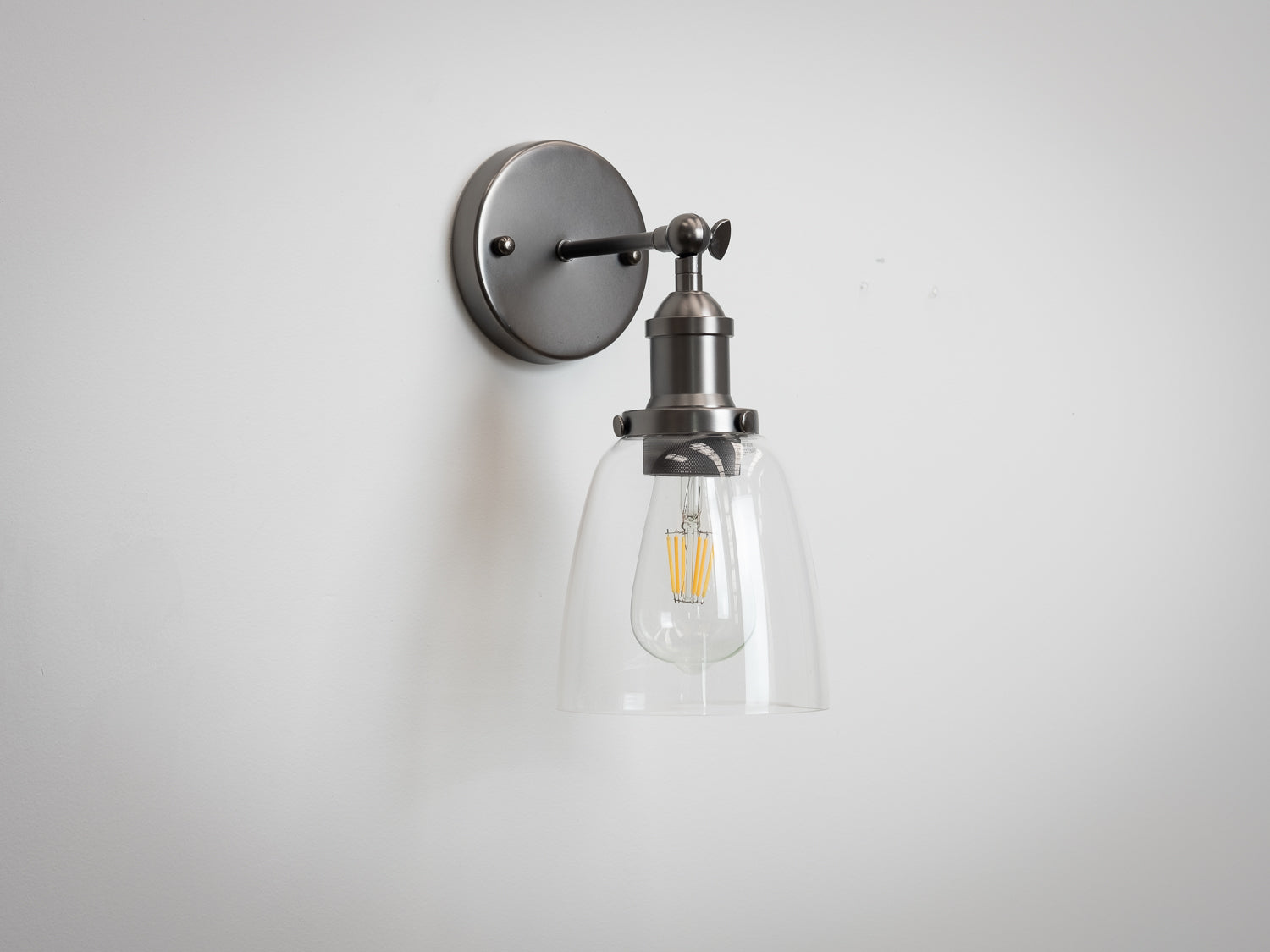 Vintage Wall Light with Clear Glass Cloche